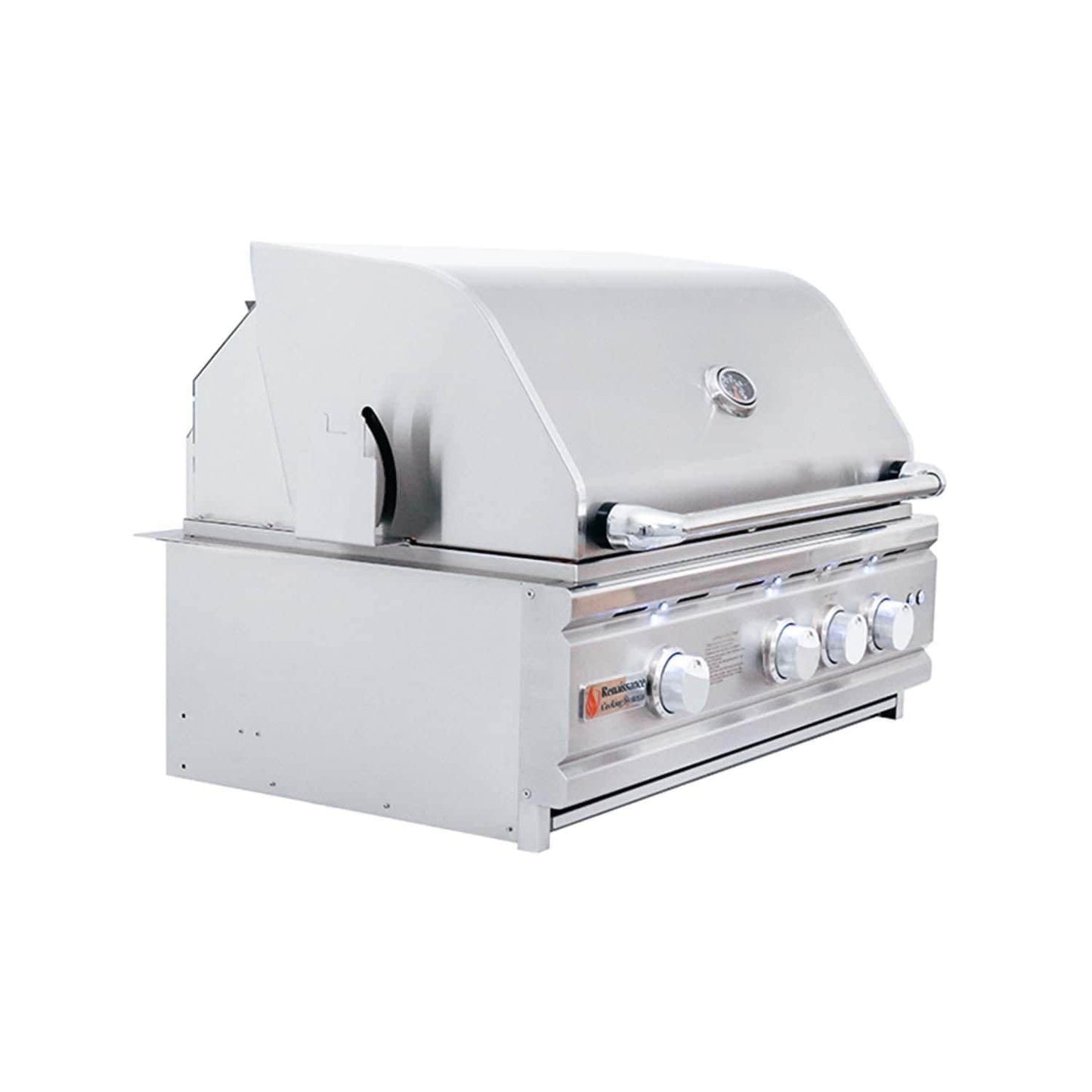 RCS Cutlass Pro 30 Inch Built-In Natural Gas Grill w/ Ceramic Briquette Tray Flame Tamers - RON30B - Image 9