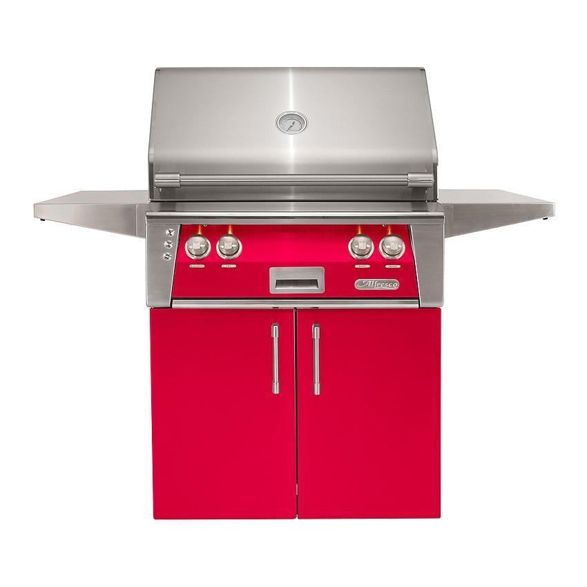 Alfresco ALXE 30-Inch Freestanding Natural Gas Grill With Sear Zone And Rotisserie in Raspberry Red - ALXE-30SZC-NG-S3027 - Image 1