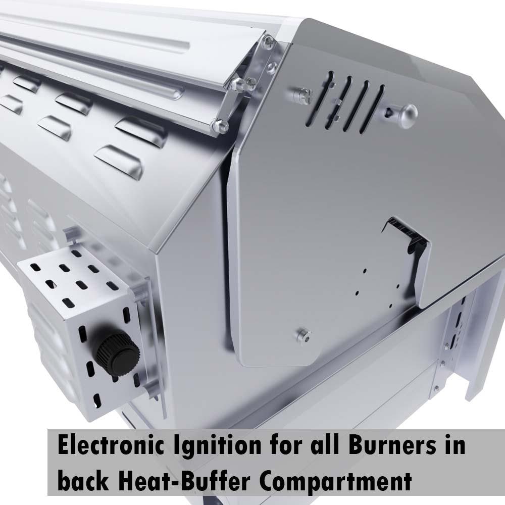 Sunstone Series 30 Inch Natural Gas Burners Hybrid Single Zone Charcoal/Wood Burning W/Infrared Burner Grill - SUNCHSZ30IR-NG - Image 4
