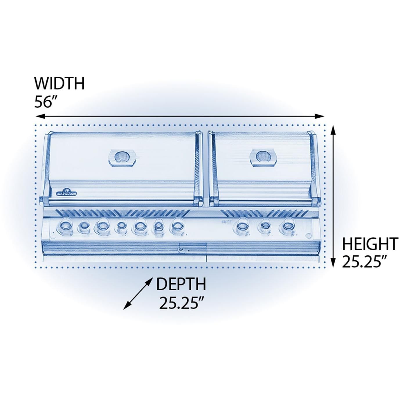 Napoleon Prestige PRO 825 5-Burner Built-in Natural Gas Grill w/ Rotisserie & Power Burner- BIPRO825RBINSS-3 - Image 2