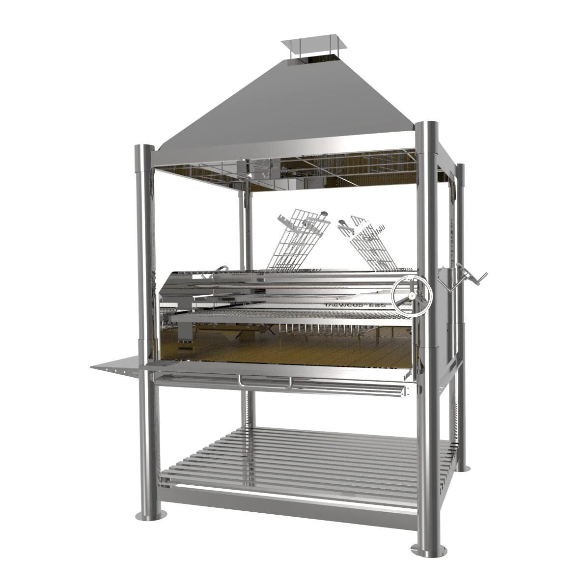 Tagwood BBQ XL Argentine Stainless Steel Wood Fire & Charcoal Grill - BBQ22SS - Image 3
