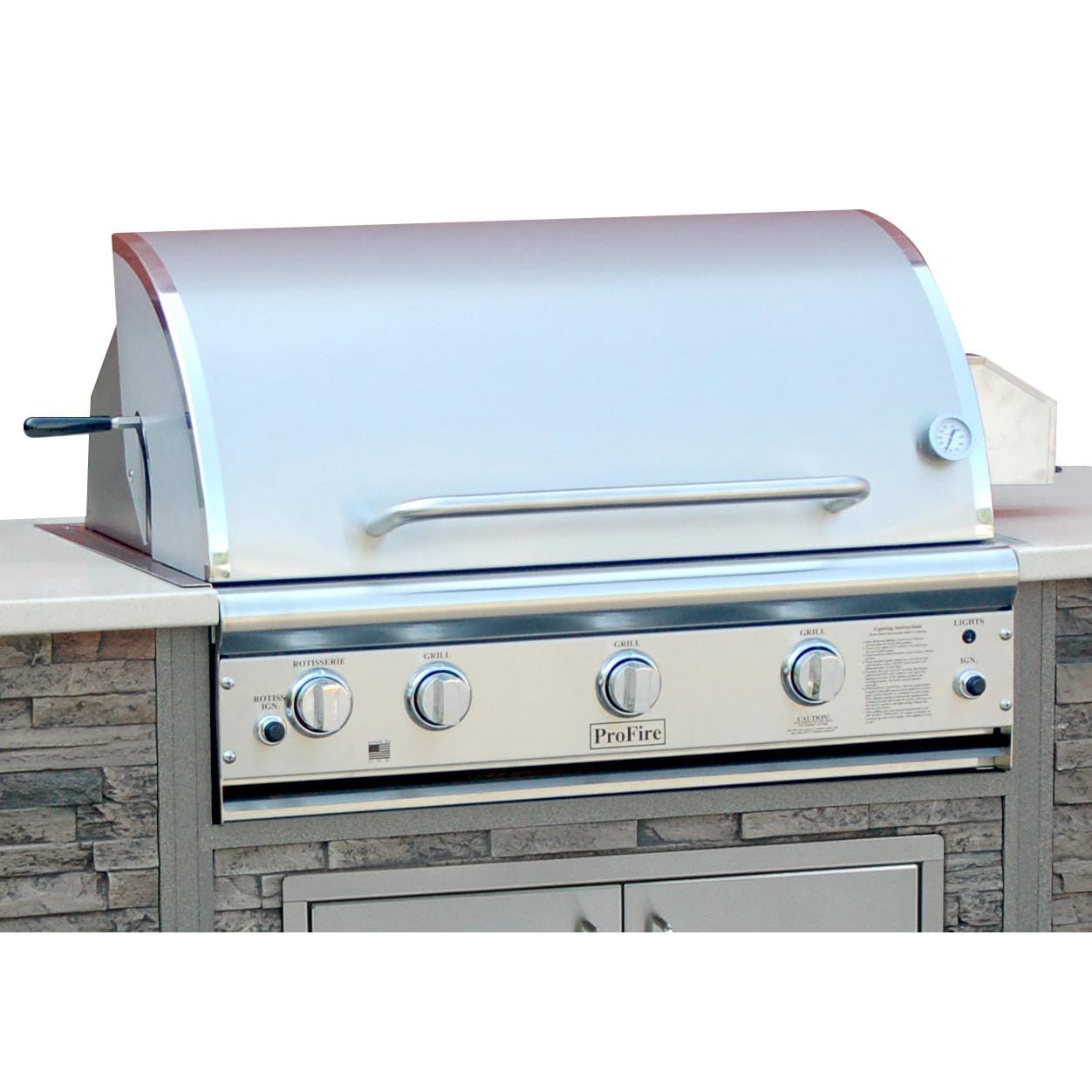 ProFire Professional Deluxe Series 36-Inch Built-In Infrared Hybrid Natural Gas Grill With Rotisserie - PFDLX36RIH-N - Image 1