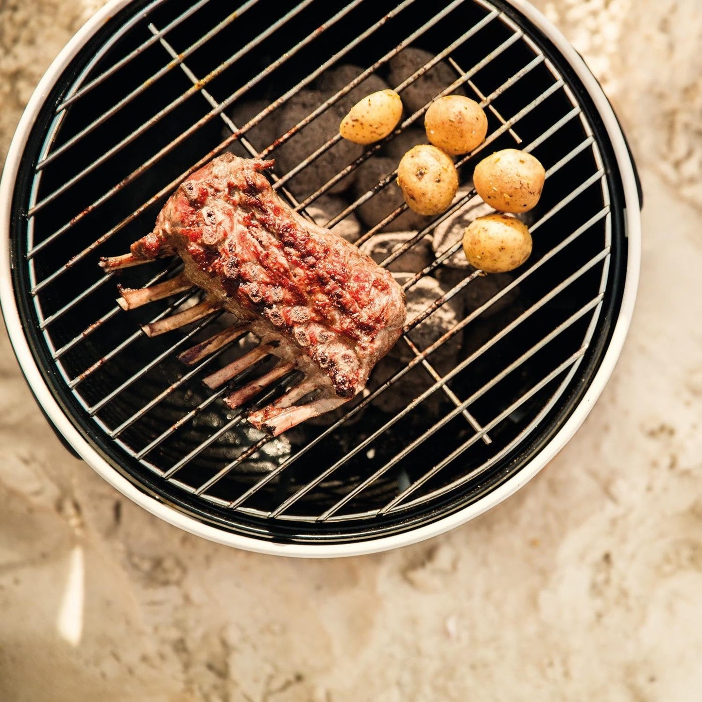 BergHOFF Leo Portable Tabletop BBQ Grill W/ Heat Resistant Base White - 2415600 - Image 7