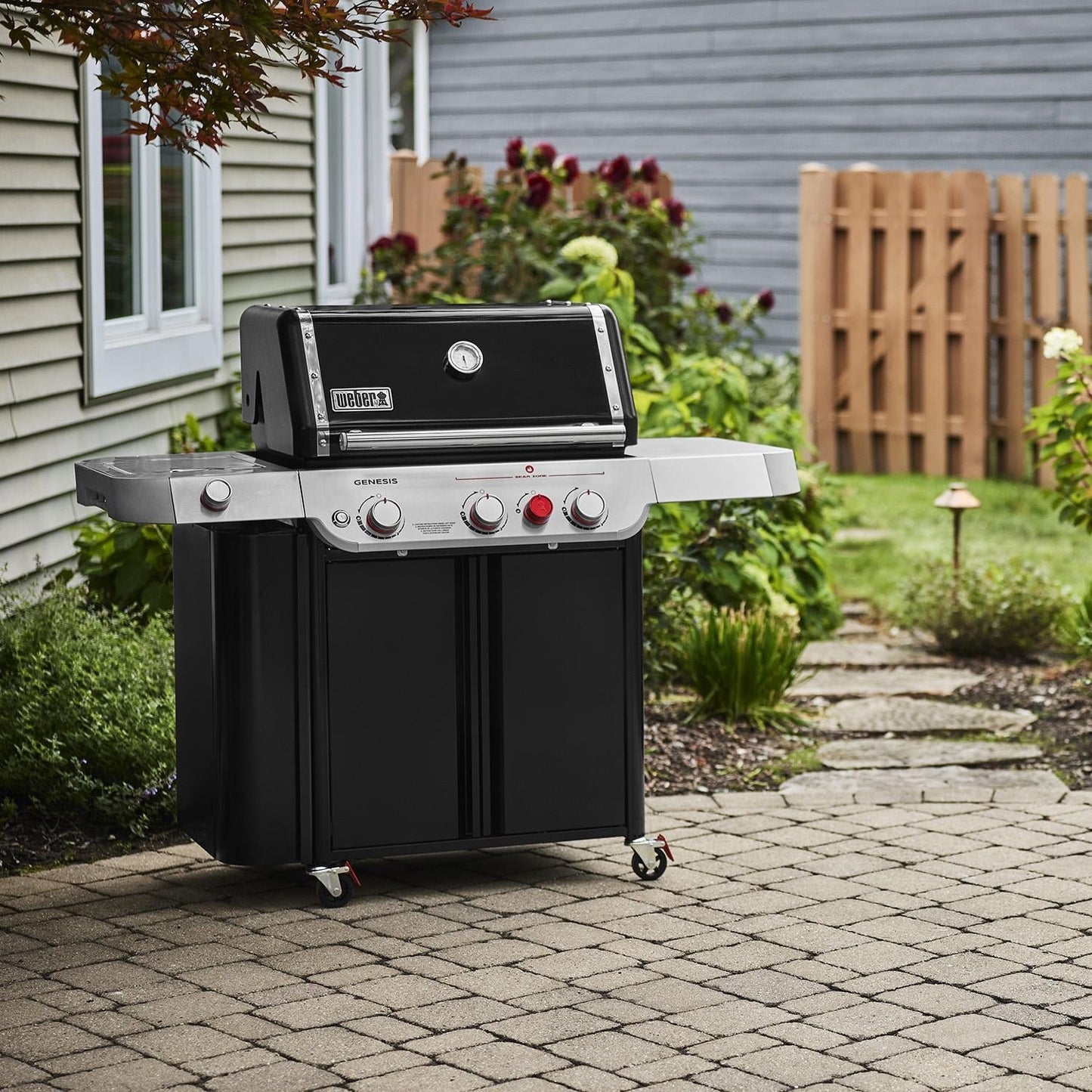 Weber Genesis E-335 Propane Gas Grill w/ Sear Zone & Side Burner - Black -1500535 - Image 2