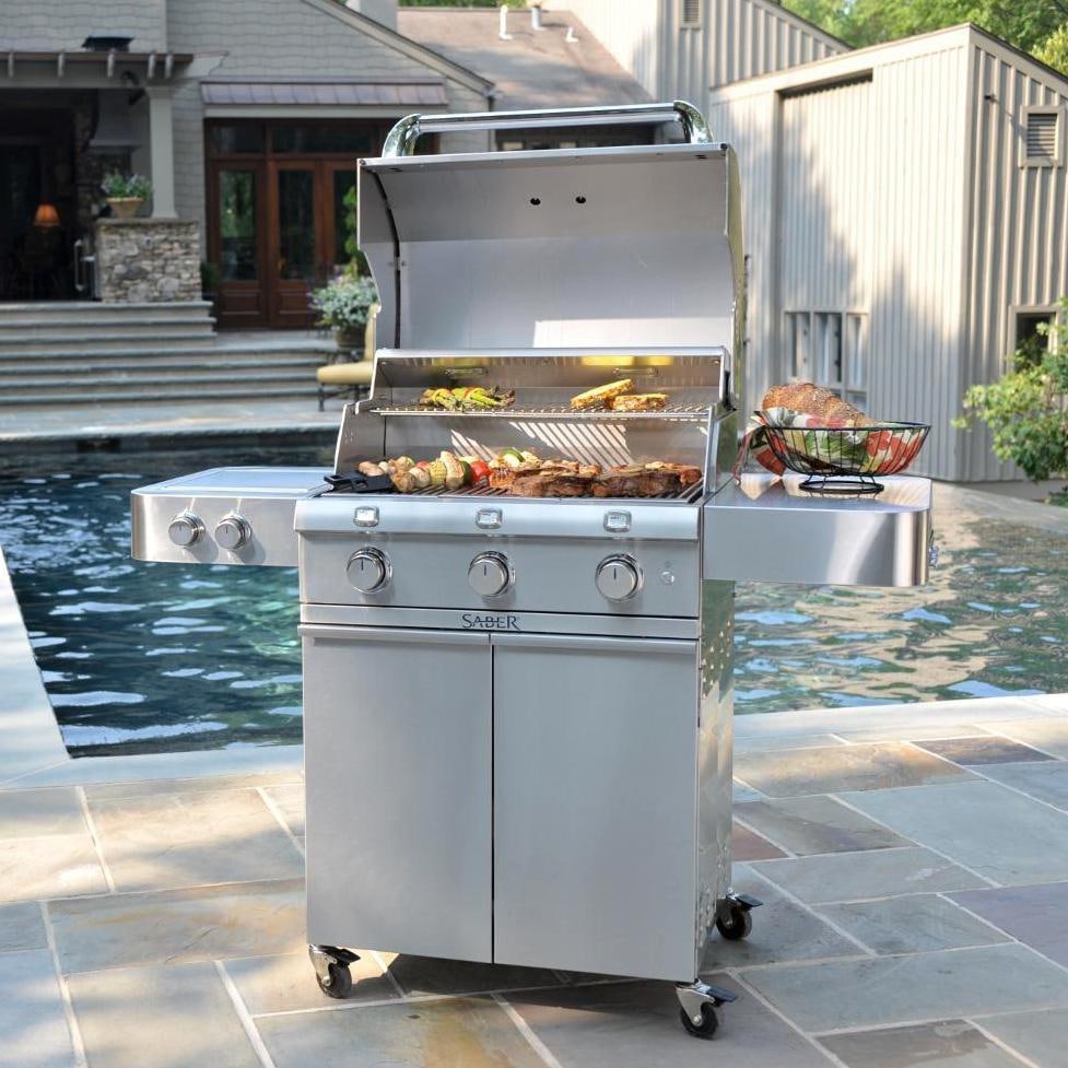 Saber Premium 500 32-Inch 3-Burner Infrared Propane Gas Grill With Dual Ring Side Burner - R50SC0017 - Image 2