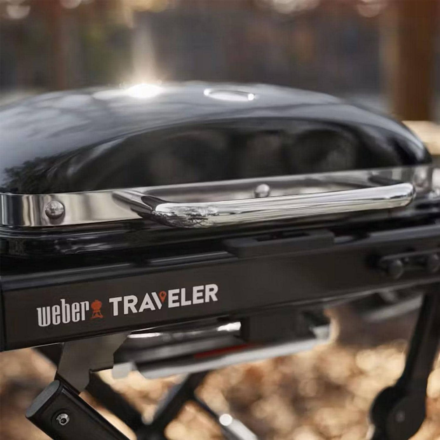 Weber Traveler Compact Cast Iron Portable Propane Gas Grill - 1500460