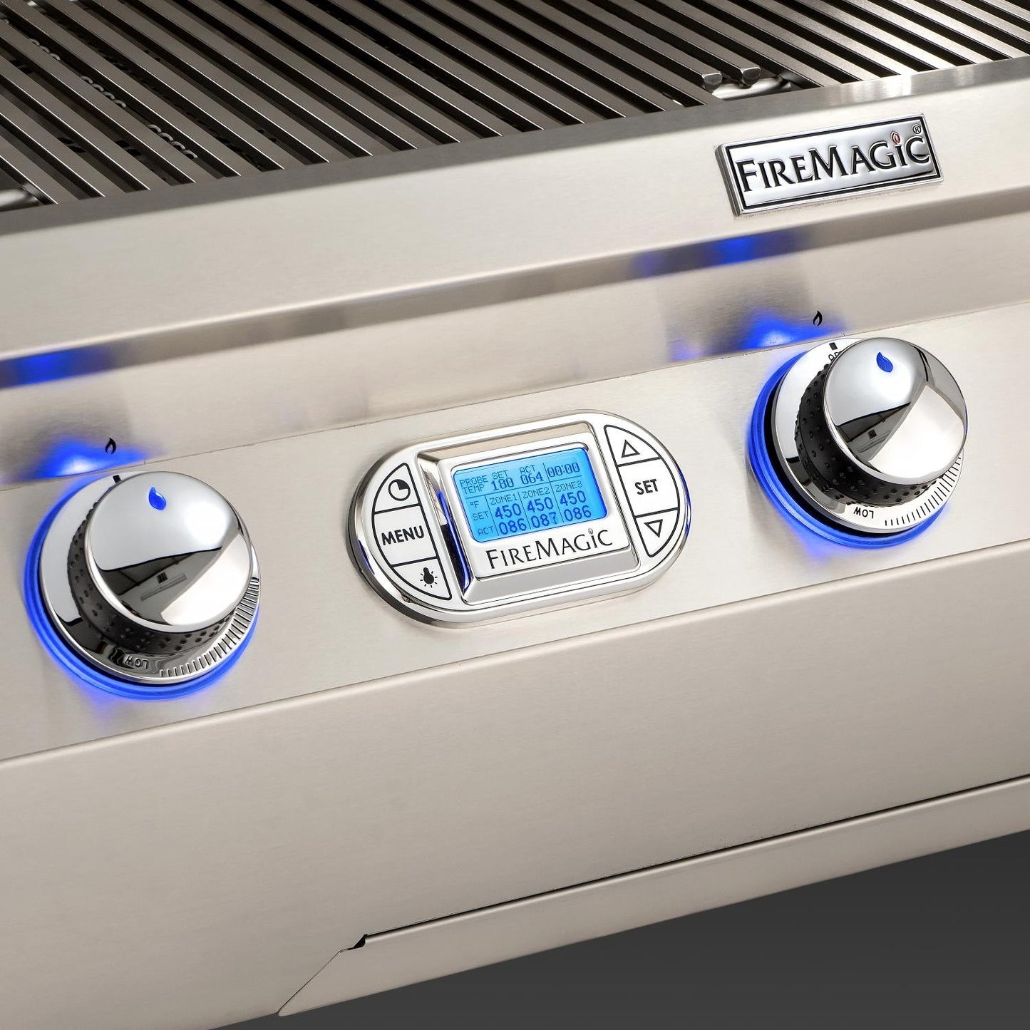 Fire Magic Echelon Diamond E790I 36-Inch Built-In Propane Gas Grill W/ One Infrared Burner, Magic View Window, Rotisserie, & Digital Thermometer - E790I-8L1P-W