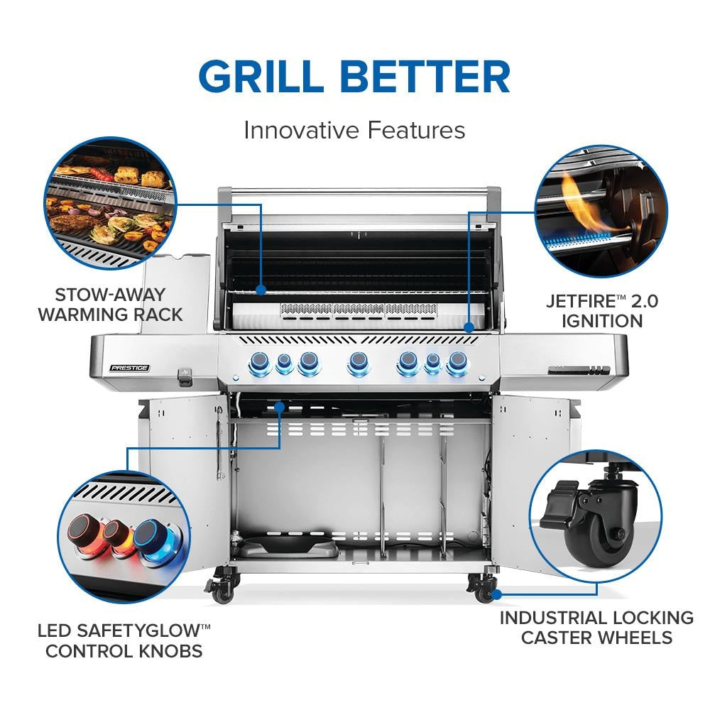 Napoleon Prestige 665 5-Burner Propane Grill w/ Rotisserie & Side Burner - P665VRSIBPSS - Image 5
