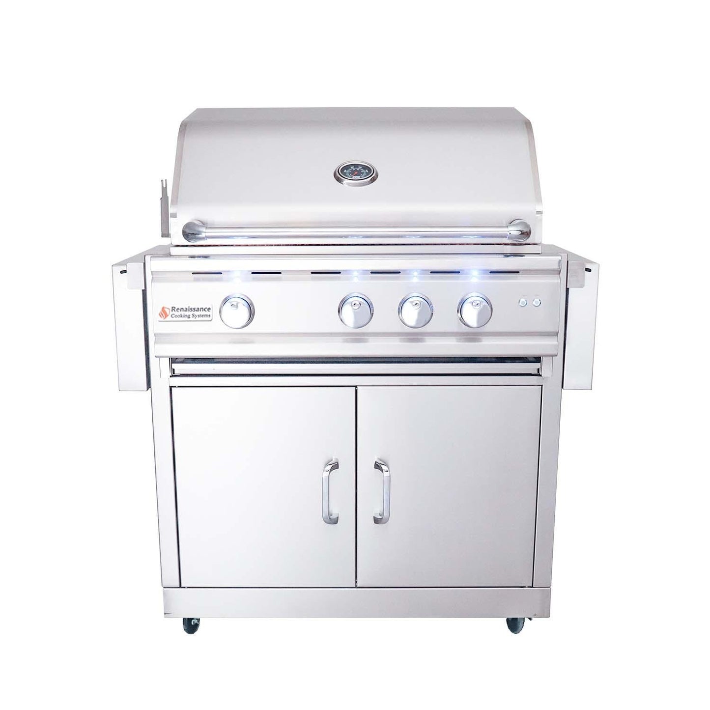 RCS Cutlass Pro 30 Inch Propane Grill w/ Ceramic Briquette Tray Flame Tamers - RON30BLPCK