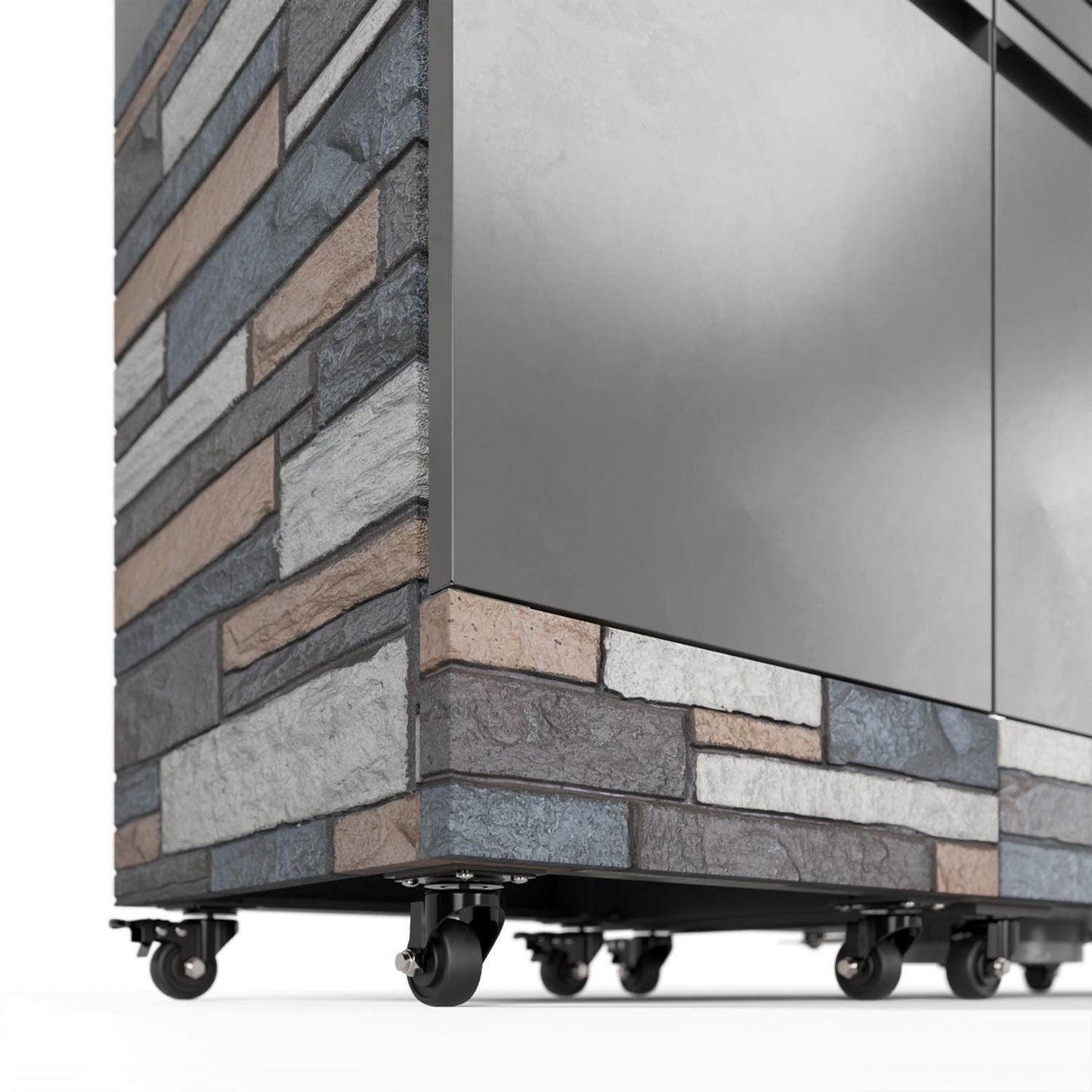 TYTUS Fresno Series 5-Burner Propane Island Grill in Gunmetal + Ash Stone w/ Cover & Griddle - Image 13