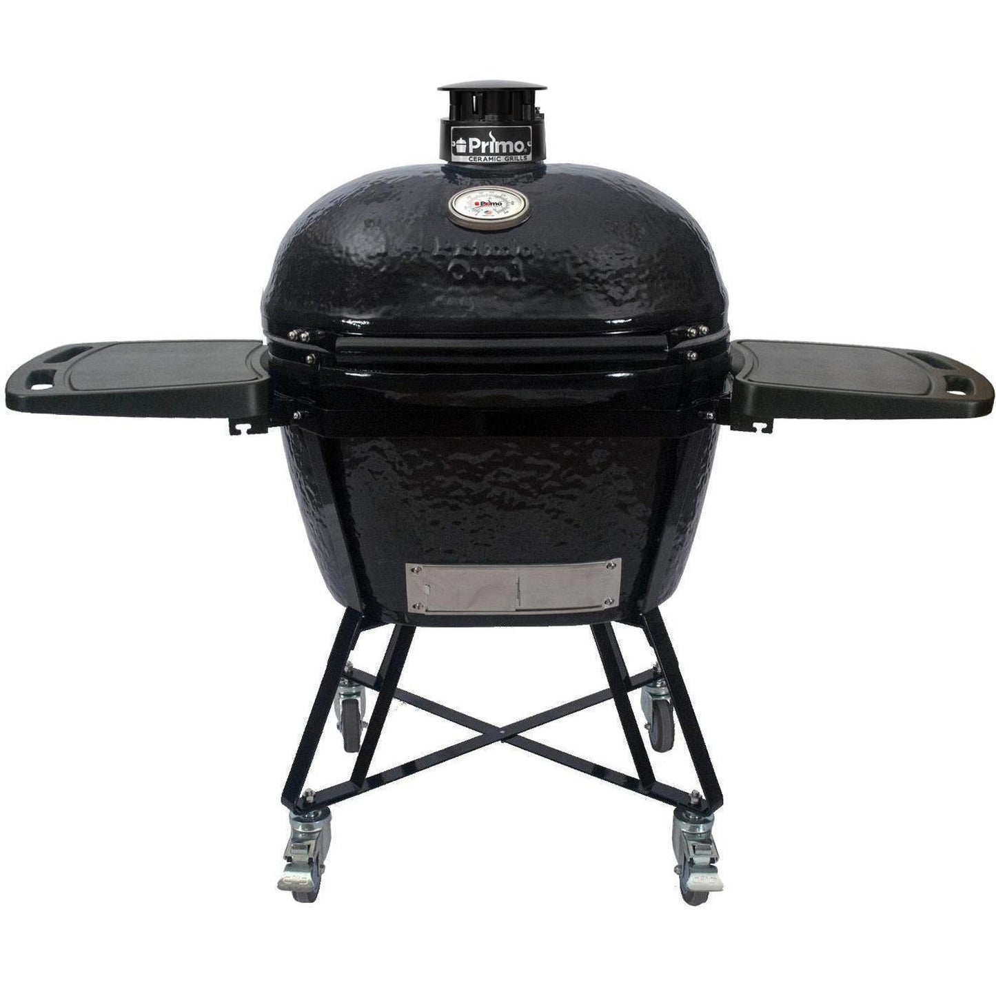 Primo All-In-One Oval XL 400 Ceramic Kamado Grill With Cradle, Side Shelves, And Stainless Steel Grates - PGCXLC (2021) - Image 1
