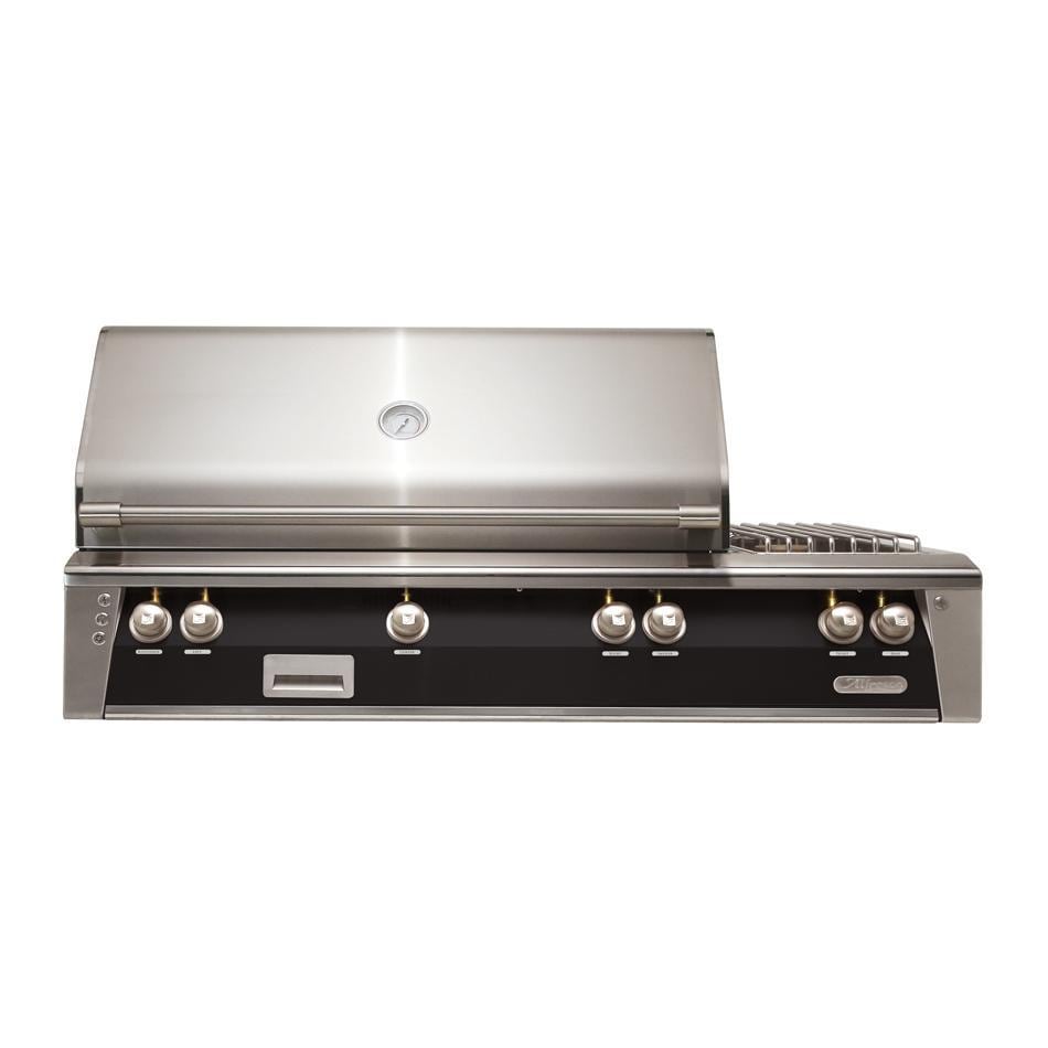 Alfresco ALXE 56-Inch Built-In Natural Gas Deluxe Grill With Sear Zone, Rotisserie, And Side Burner in Jet Black Gloss - ALXE-56SZ-NG-S9005 - Image 1