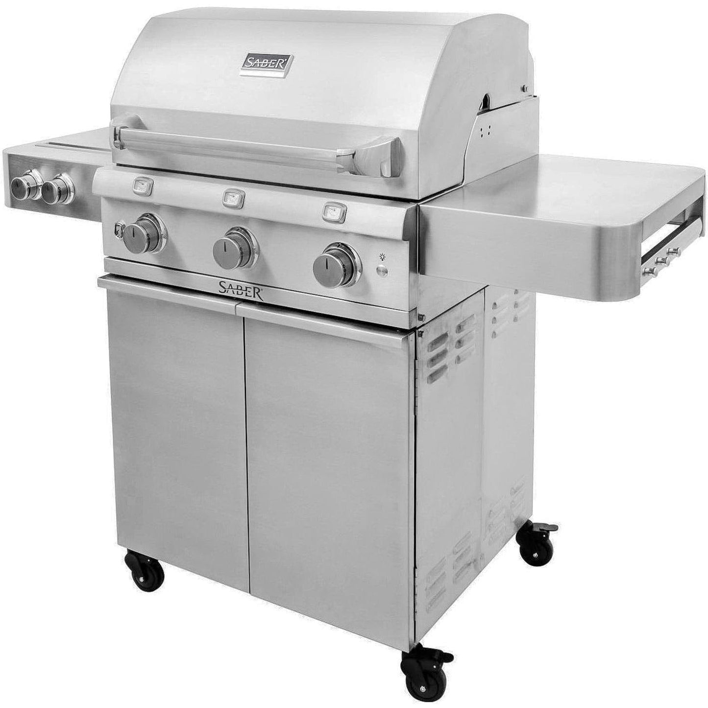 Saber Premium 500 32-Inch 3-Burner Infrared Propane Gas Grill With Dual Ring Side Burner - R50SC0017 - Image 4
