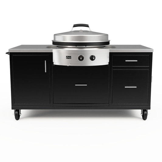 EVO Onyx Grill Cart W/Affinity 30G Flattop Natural Gas Griddle - 10-0055-NG - Image 1