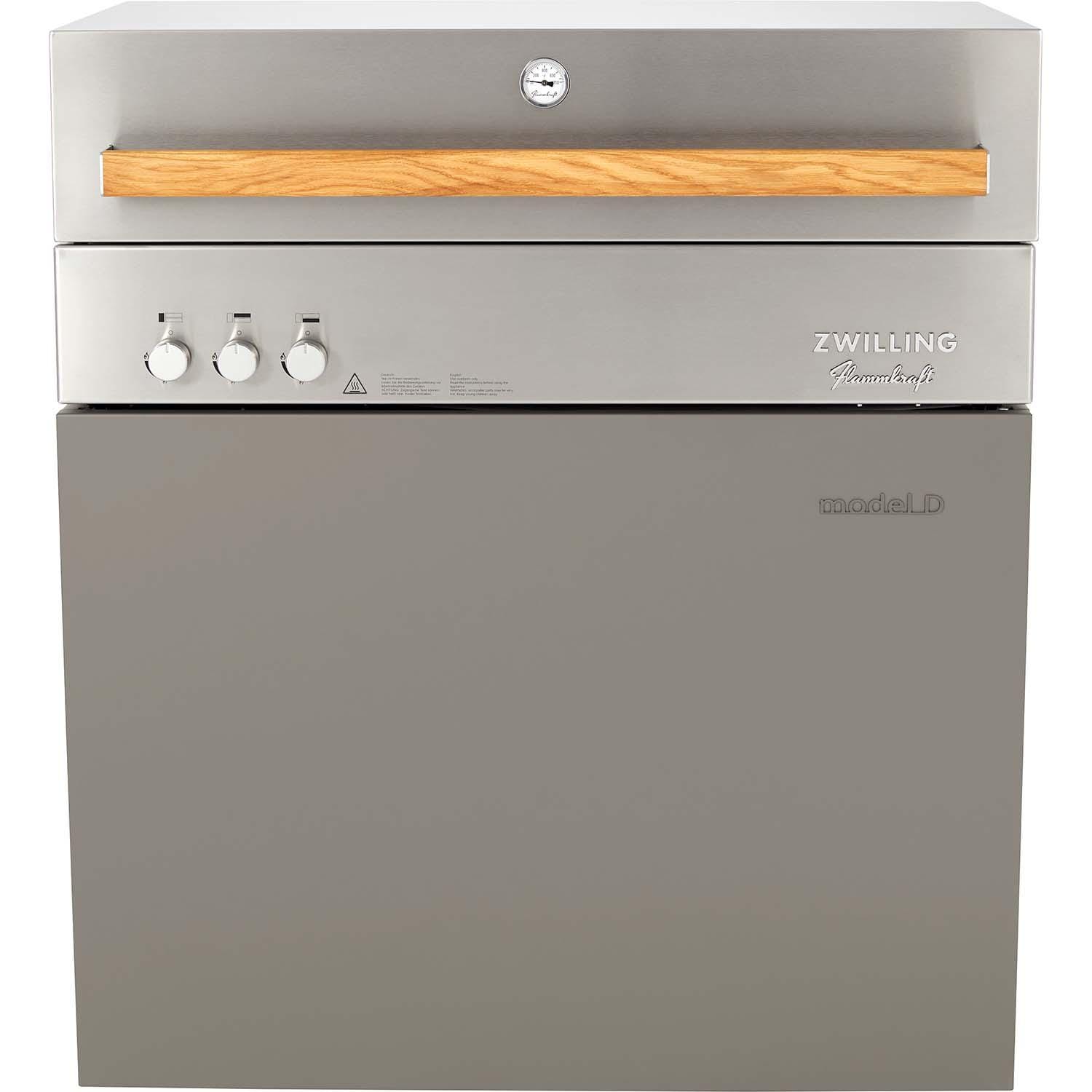 Flammkraft Model D Freestanding Natural Gas Grill & Model M Prep Center Module - Taupe - 1030974 - Image 3
