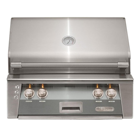 Alfresco ALXE 30-Inch Built-In Natural Gas Grill With Sear Zone And Rotisserie in Signal Gray - ALXE-30SZ-NG-S7004 - Image 1
