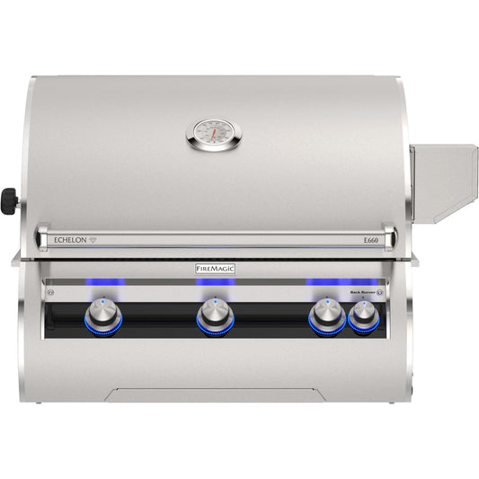 Fire Magic Echelon Diamond E660i 30-Inch Built-In Natural Gas Grill w/ Rotisserie, Left Side Infrared Burner & Analog Thermometer - E660I-9LAN - Image 1