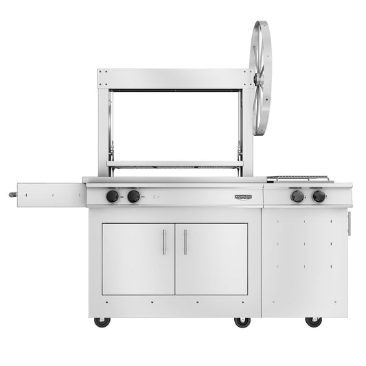 Kalamazoo K750GS Gaucho Wood-Burning Marine Grade Freestanding Natural Gas Grill W/ Side Burner, Two Meat & One Plancha Grill Surface Grates - Image 1