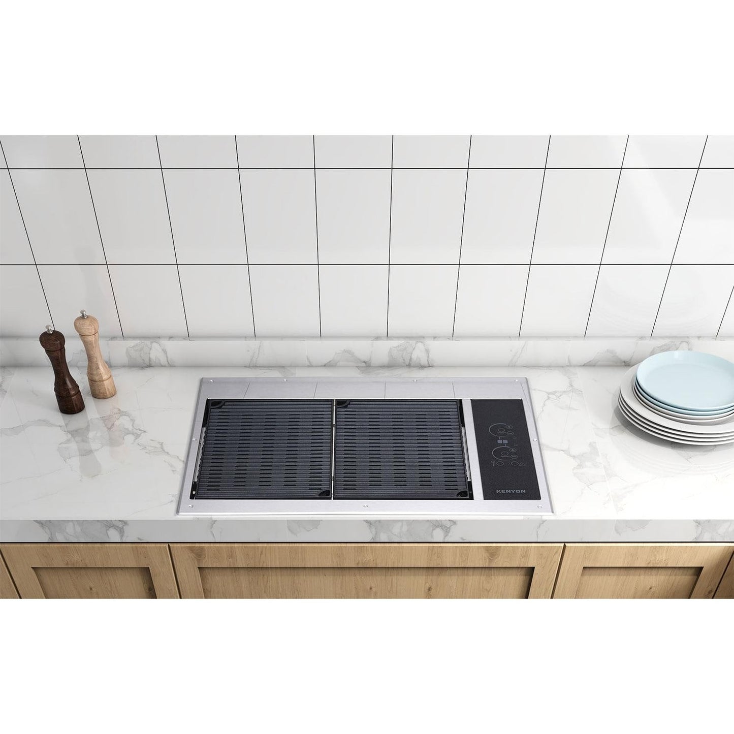 Kenyon Texan Two Zone No Lid Built-In 240V Electric Grill W/ Lite Touch Control & Mounting Holes - B70401WH - Image 4