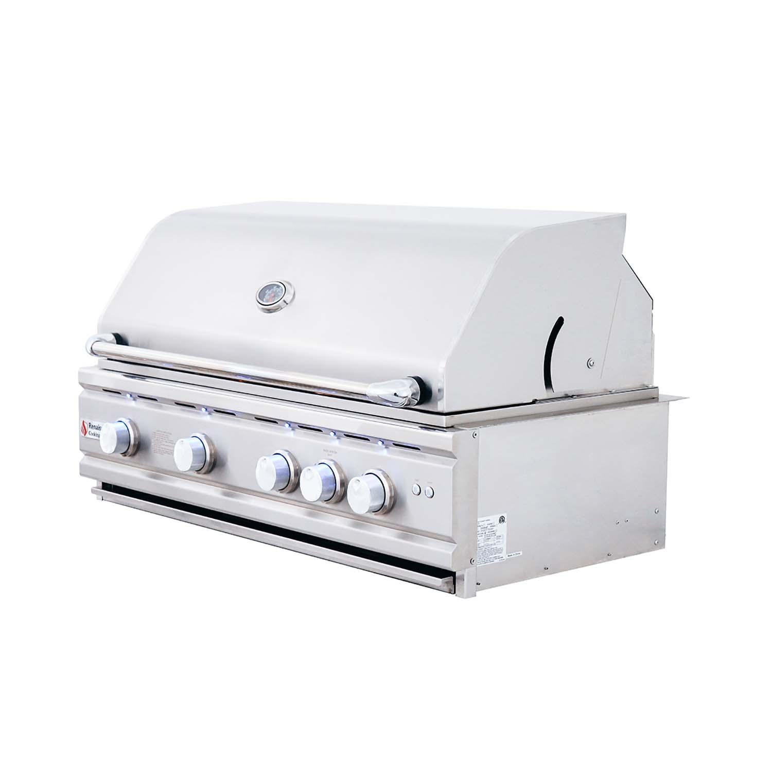 RCS Cutlass Pro 38 Inch Built-In Natural Gas Grill w/ Ceramic Briquette Tray Flame Tamers - RON38B - Image 9