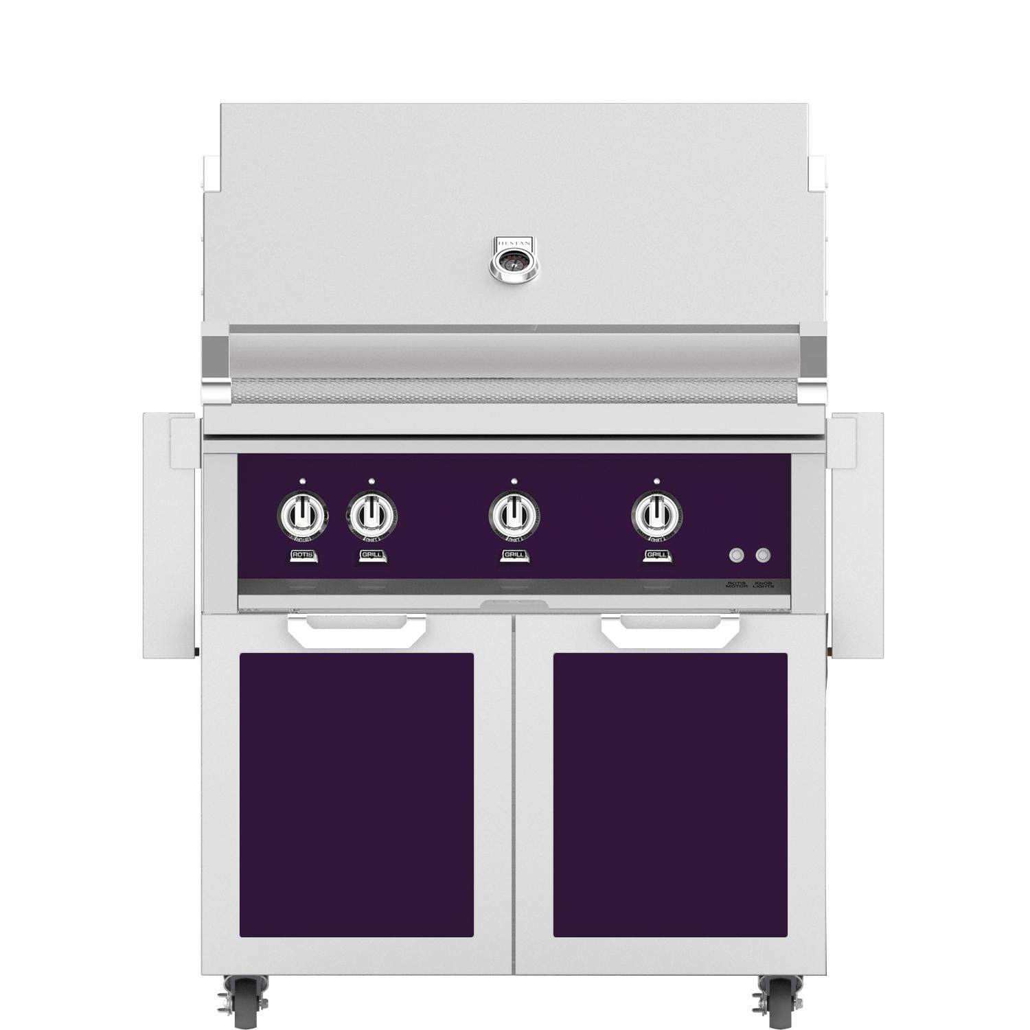 Hestan 36-in Propane Grill w/ Sear Burner & Rotisserie On Double Door Tower Cart - Lush - Image 1
