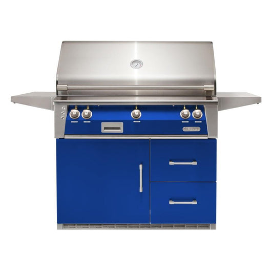 Alfresco ALXE 42-Inch Freestanding Propane Grill On Refrigerated Cart With Rotisserie in Ultramarine Blue - ALXE-42RFG-LP-S5002 - Image 1