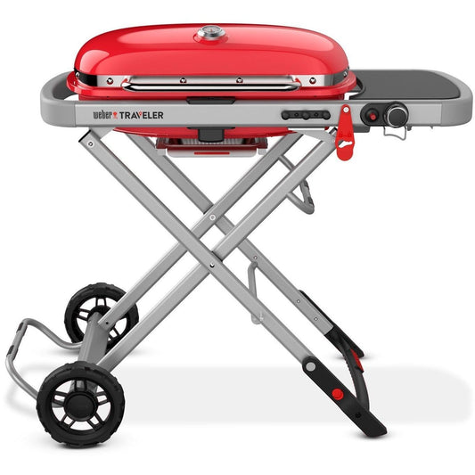 Weber Traveler Portable Propane Gas Grill - Red - 9030001 - Image 1