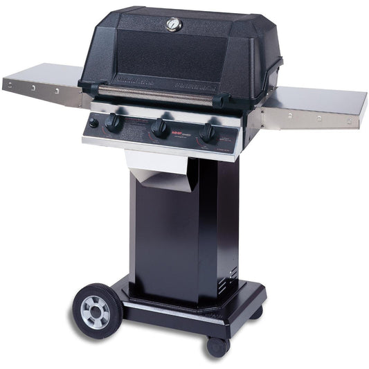 MHP WHRG4DD Hybrid Propane Gas Grill W/ SearMagic Grids On Black Cart - Image 1