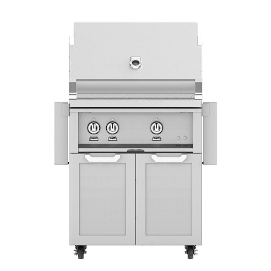 Hestan 30-Inch Natural Gas Grill W/ Sear Burner & Rotisserie On Double Door Tower Cart - Steeletto - GMBR30-NG-SS - Image 1