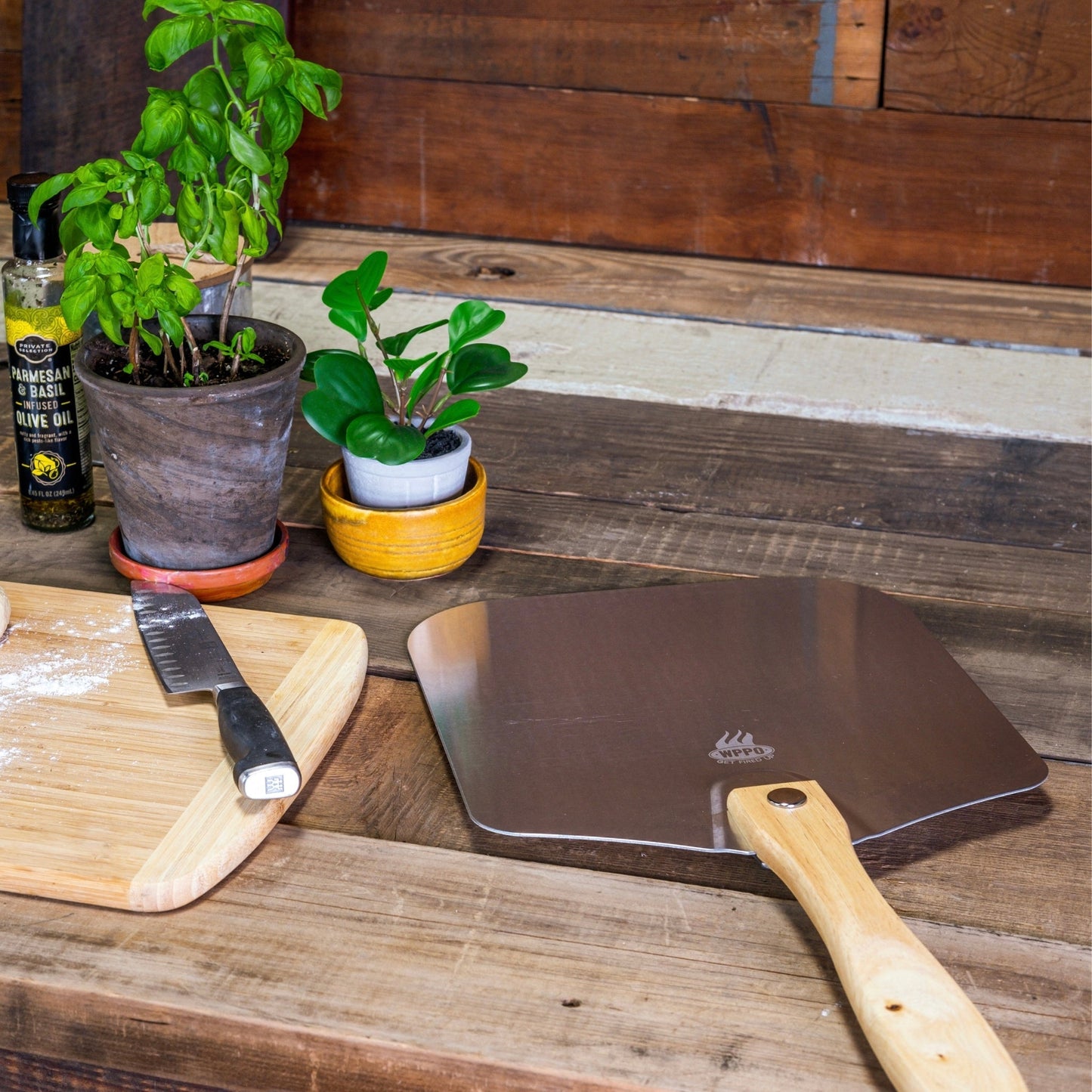 Folding Pizza Peel with Wooden Handle - WPPO LLC Direct