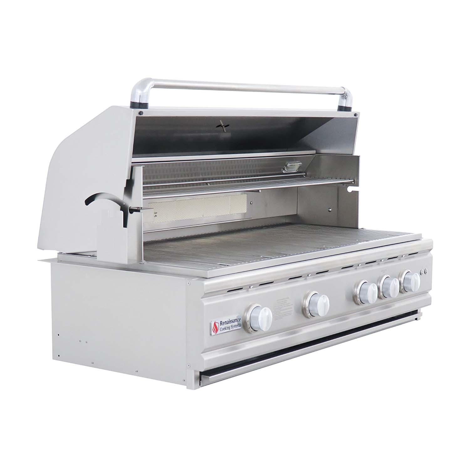RCS Cutlass Pro 42 Inch Built-In Natural Gas Grill w/ Ceramic Briquette Tray Flame Tamers - RON42B - Image 7