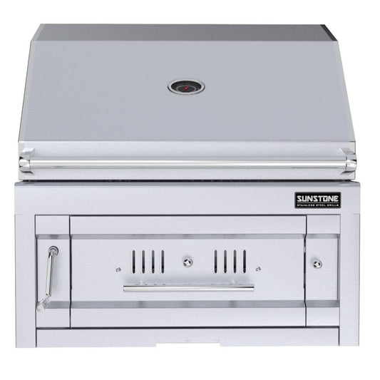 Sunstone Series 28 Inch Single Zone 304 Stainless Steel Charcoal Grill - SUNCHSZ28 - Image 1
