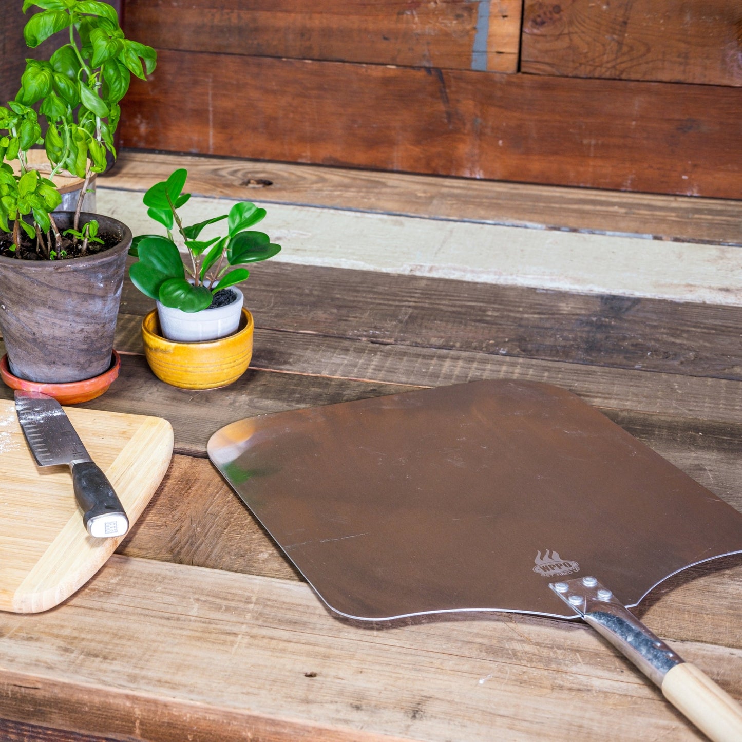 Traditional Aluminum Pizza Peel Wood Handle 14" x 28" - WPPO LLC Direct