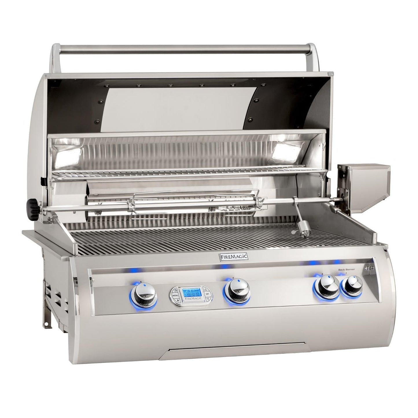 Fire Magic Echelon Diamond E790I 36-Inch Built-In Propane Gas Grill W/ One Infrared Burner, Magic View Window, Rotisserie, & Digital Thermometer - E790I-8L1P-W