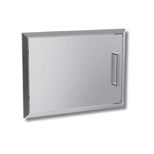304 Stainless Steel, 17 x 24 Horizontal Door, Double Walled, with light and soft close.
