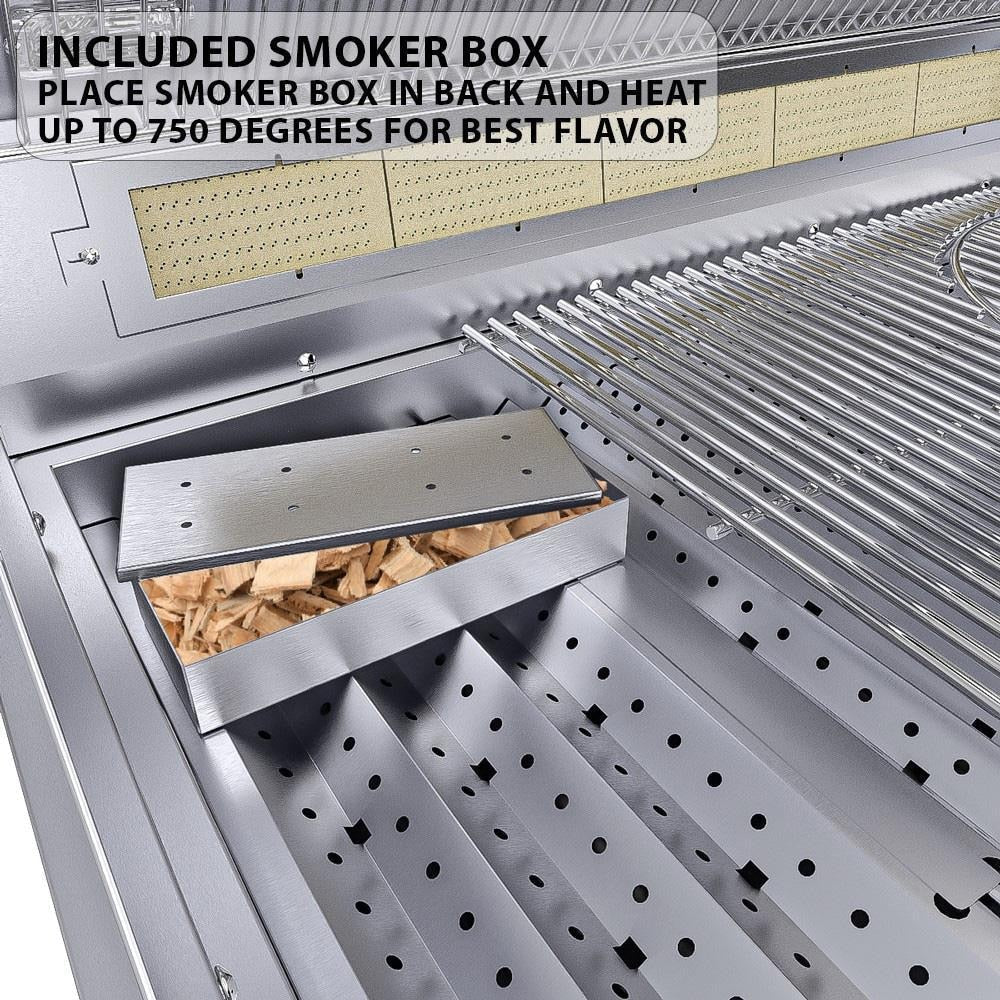 Sunstone Ruby 42-in 5-Burner Built-In Natural Gas Grill w/ Rotisserie - Ruby5BIR-NG - Image 7