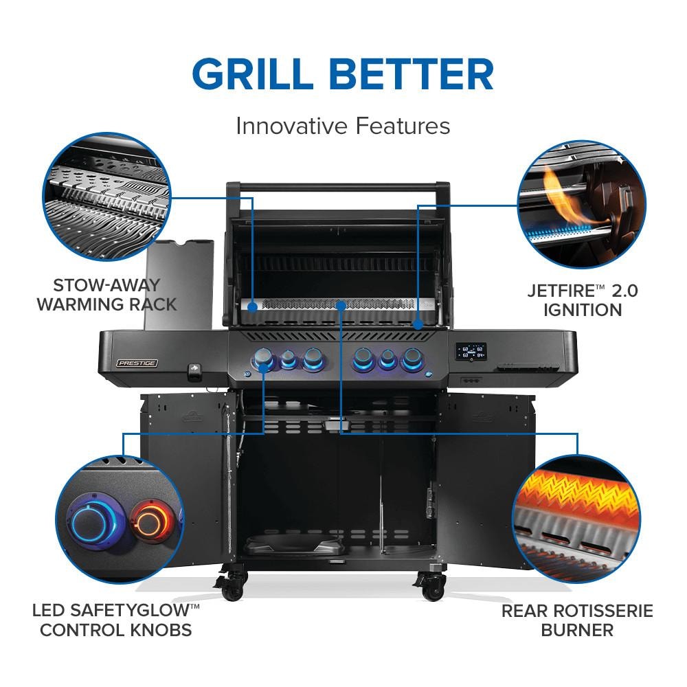 Napoleon Prestige Phantom 500 Connected  4-Burner Propane Grill w/ Rotisserie, WiFi & Bluetooth - P500VXRSIBPK-PHM - Image 6