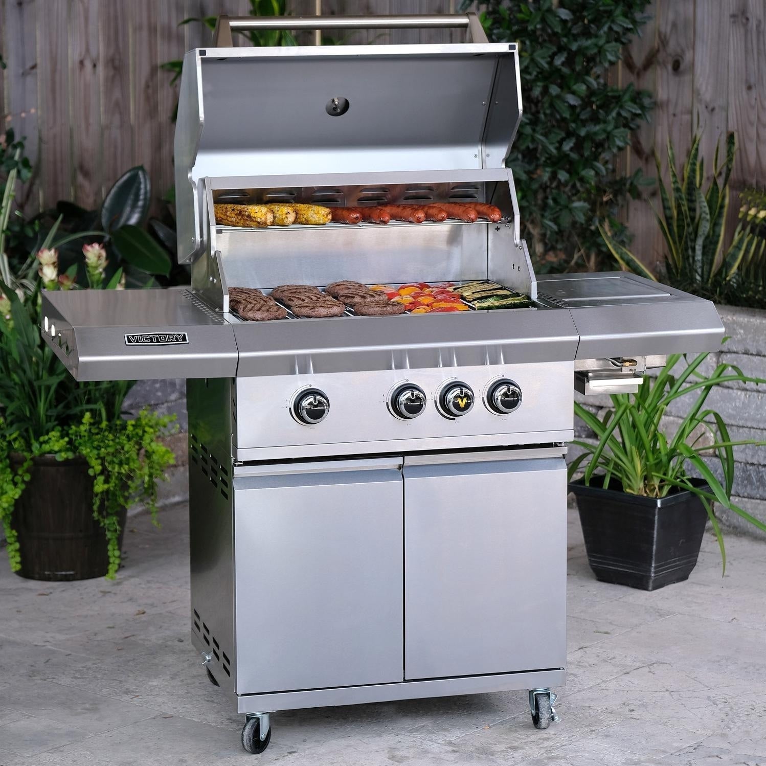Victory 3-Burner Propane Gas Grill With Infrared Side Burner - BBQ-VCT3BSB-LP - Image 5
