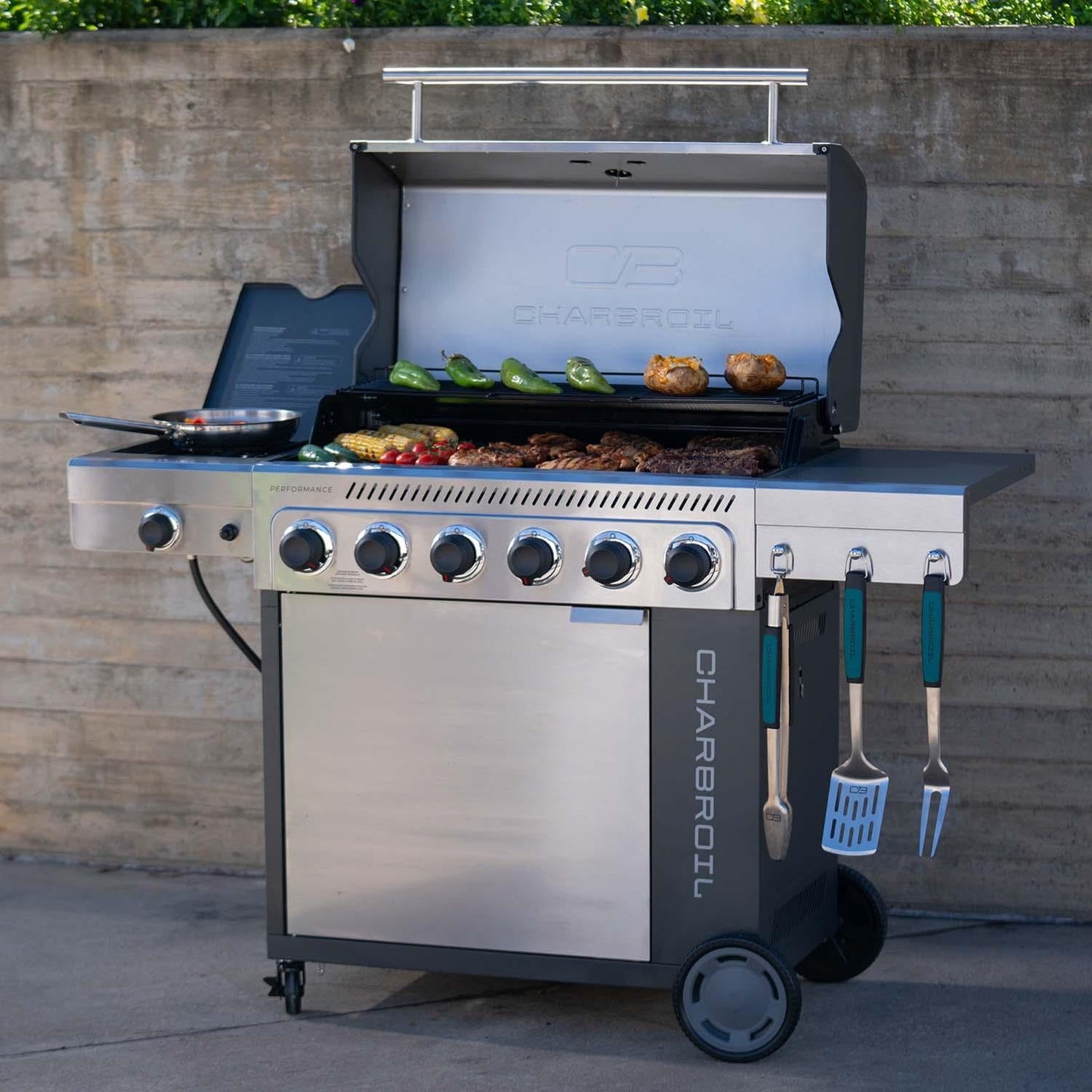 Charbroil Performance Series 6-Burner Propane Gas Grill Cabinet - Grey & Stainless - 463286125