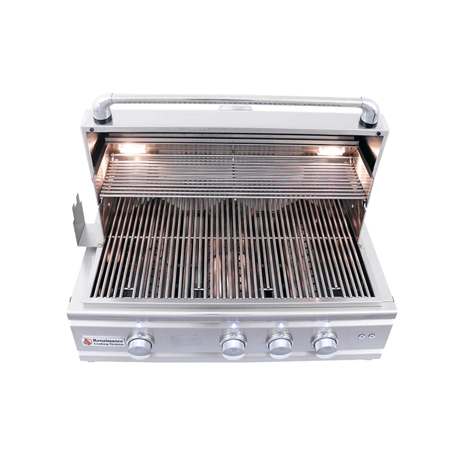 RCS Cutlass Pro 30 Inch Built-In Natural Gas Grill w/ Ceramic Briquette Tray Flame Tamers - RON30B - Image 12