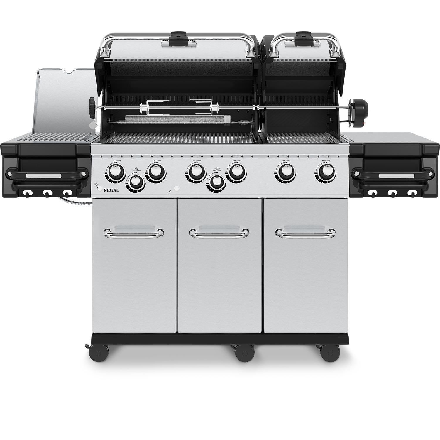 Broil King Regal S 690 PRO IR 6-Burner Propane Gas Grill With Rotisserie & Infrared Side Burner - Stainless Steel - 957944 - Image 7