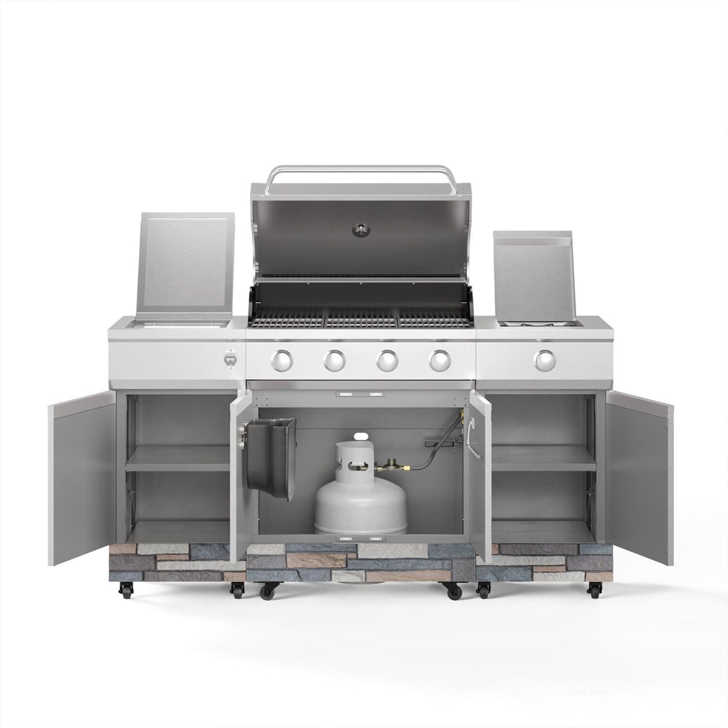 TYTUS Fresno Series 5-Burner Propane Island Grill in Stainless Steel + Ash Stone - TDT-021-0704 - Image 6
