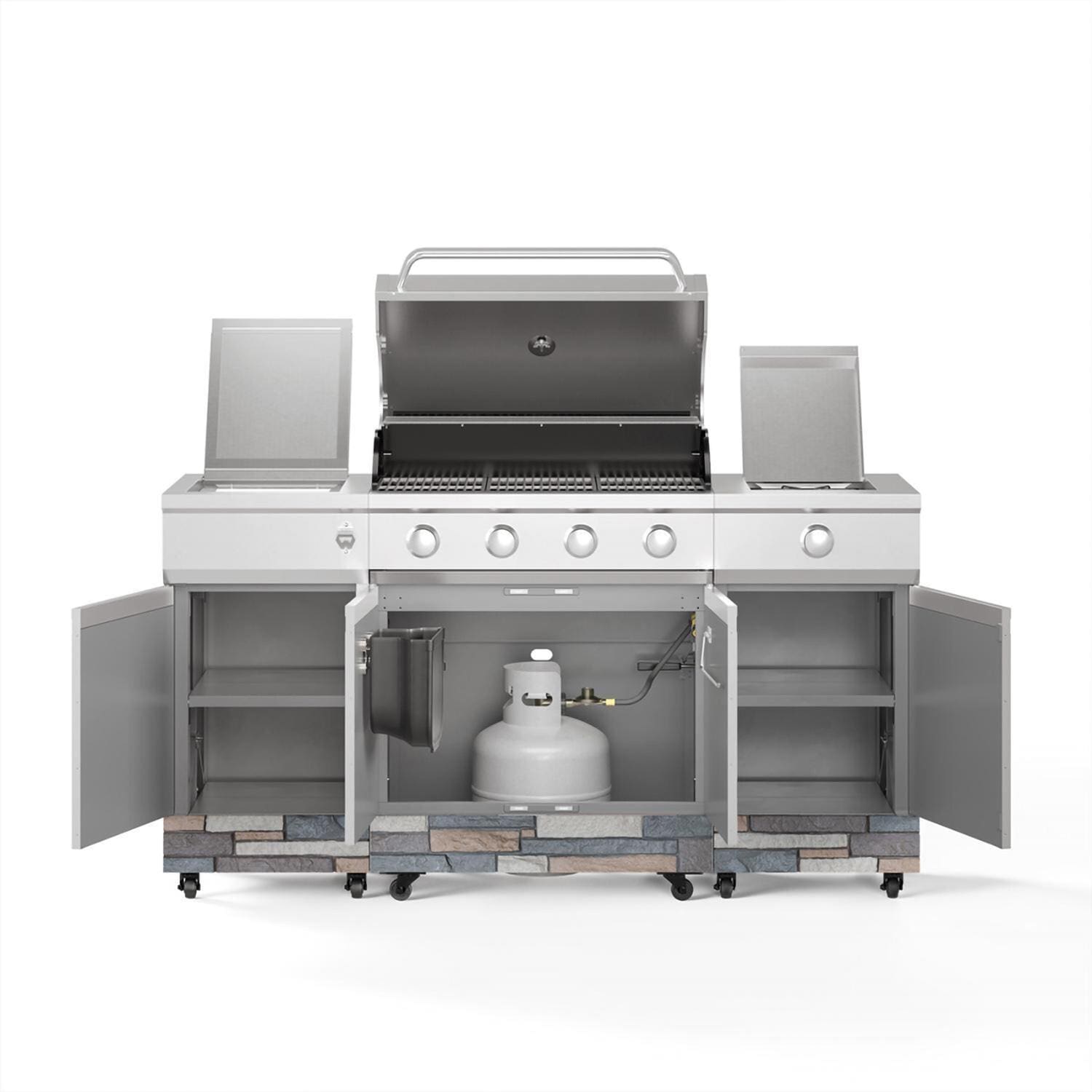 TYTUS Fresno Series 5-Burner Propane Island Grill in Stainless Steel + Ash Stone - TDT-021-0704 - Image 6