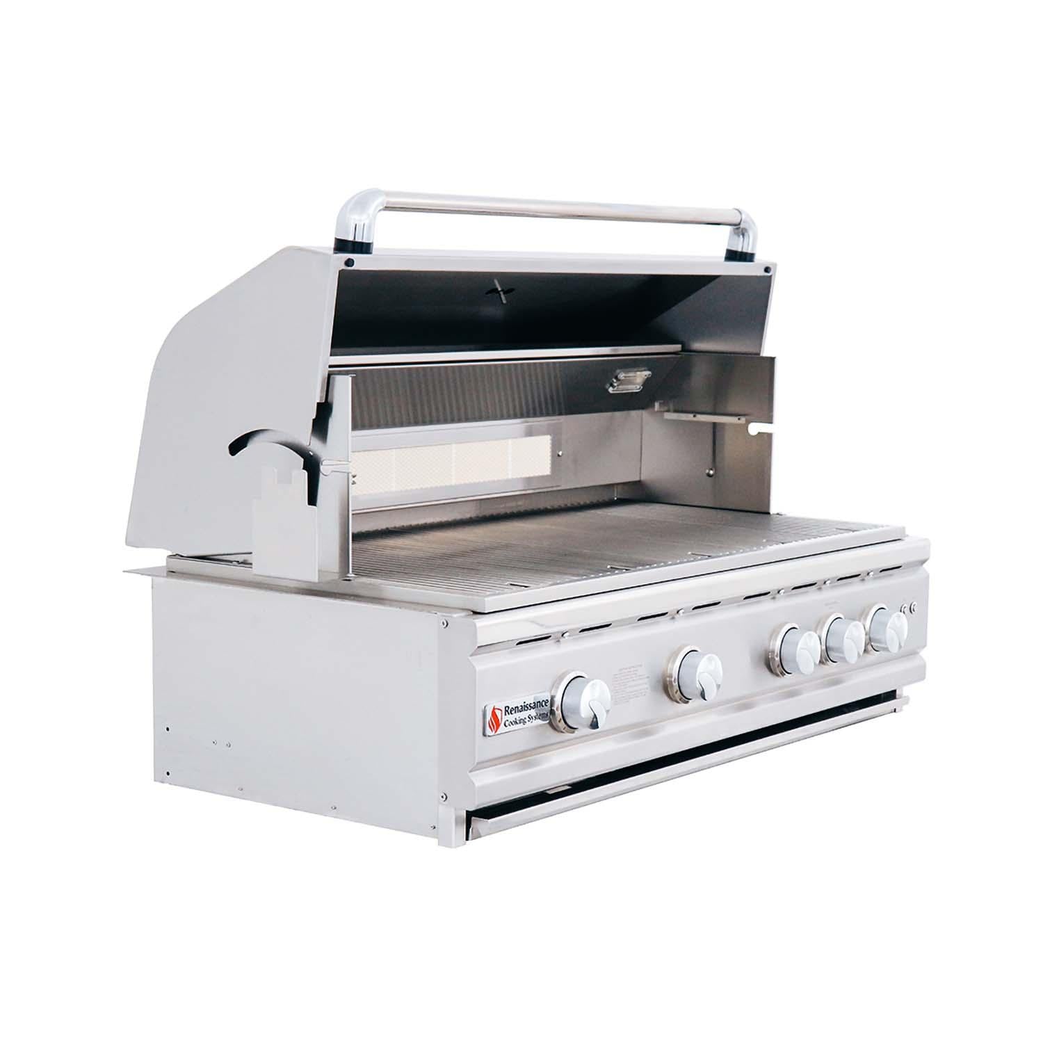 RCS Cutlass Pro 38 Inch Built-In Natural Gas Grill w/ Ceramic Briquette Tray Flame Tamers - RON38B - Image 8