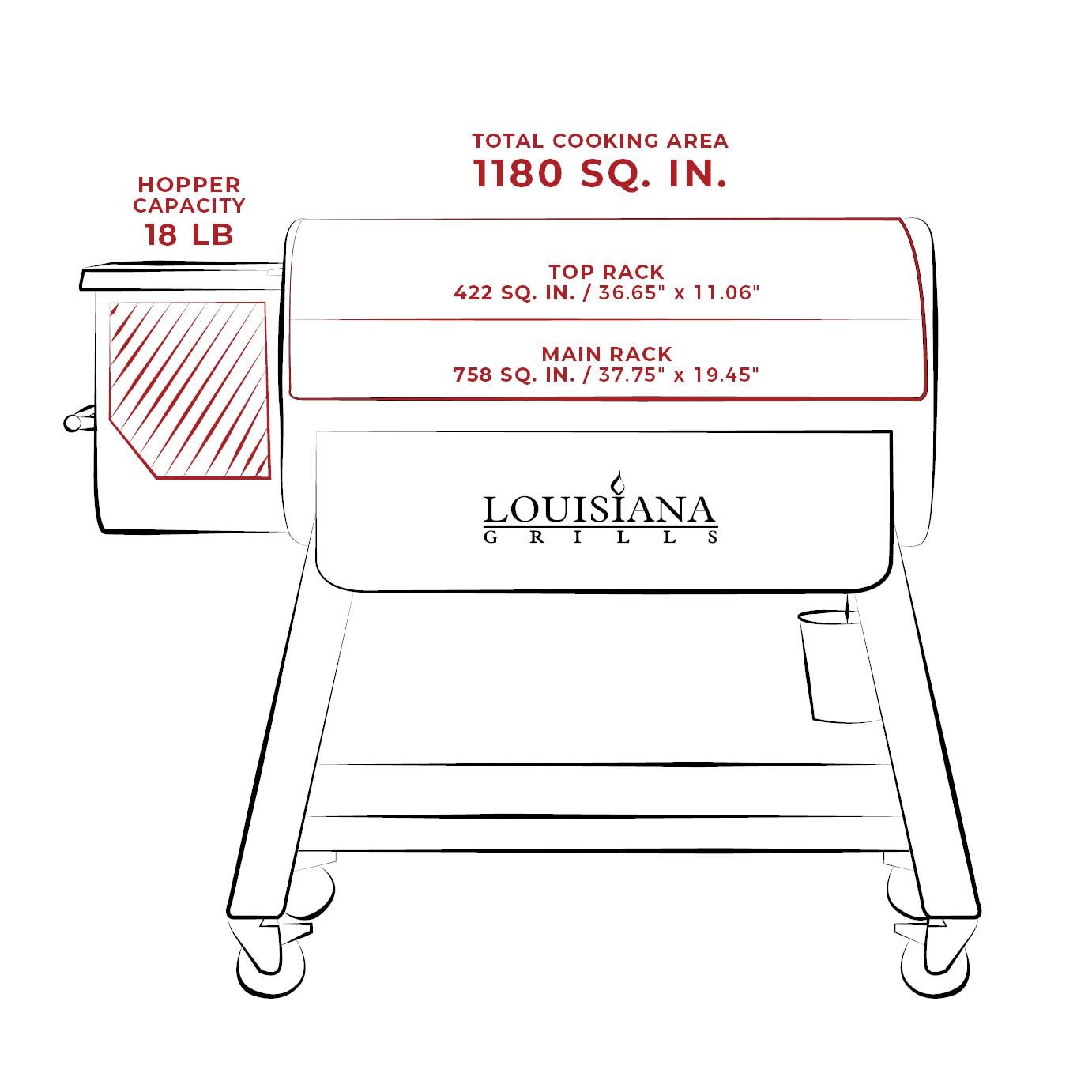 Louisiana Grills LG1200BL Black Label Series Pellet Grill W/ Wi-Fi Control - 10640 - Image 12