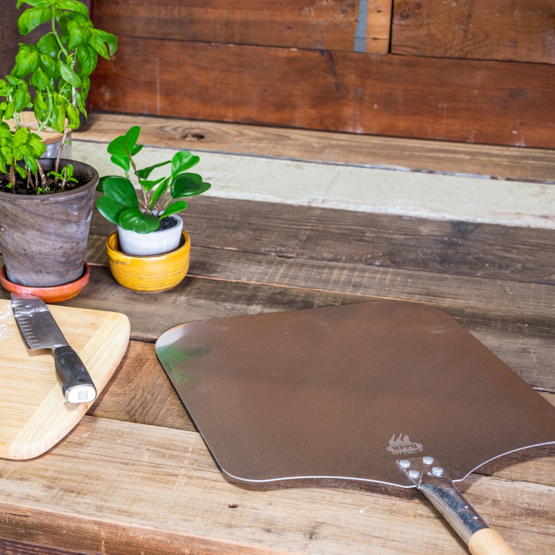 Traditional Aluminum Pizza Peel Wood Handle 12" x 26" - WPPO LLC Direct