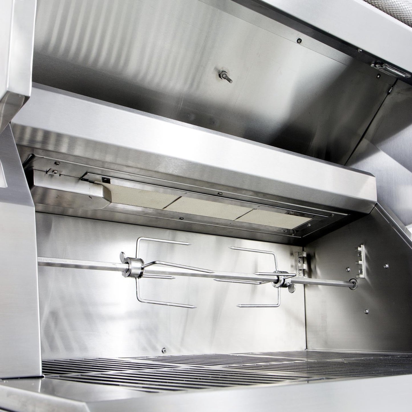 Hestan 42-in Propane Grill w/ Sear Burner & Rotisserie On Double Drawer & Door Tower Cart - Froth