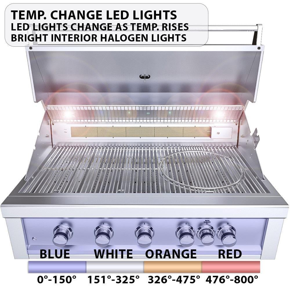 Sunstone Ruby 42-in 5-Burner Built-In Propane Grill w/ Rotisserie - Ruby5BIR-LP - Image 9