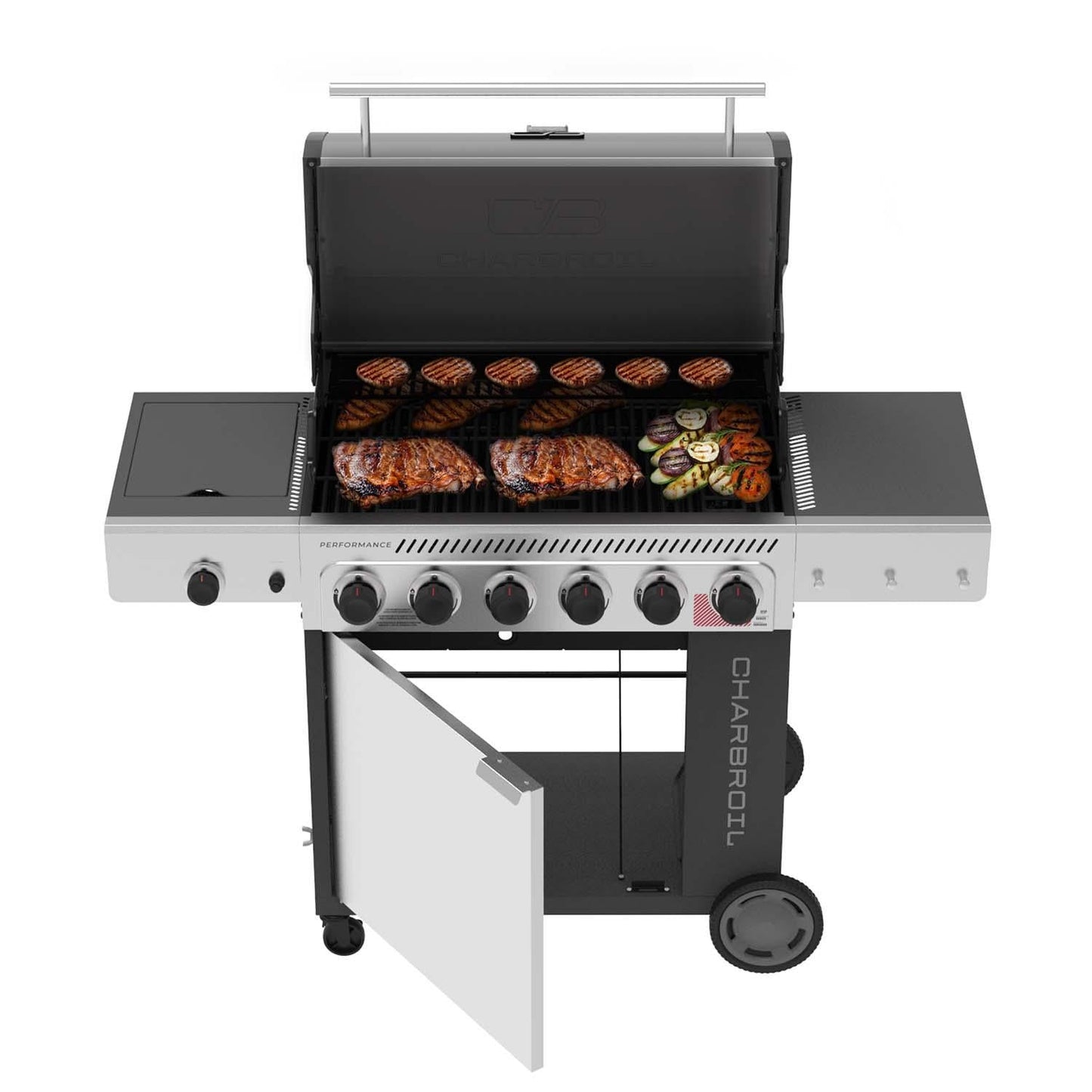 Charbroil Performance Series 6-Burner Propane Gas Grill Cabinet - Grey & Stainless - 463286125