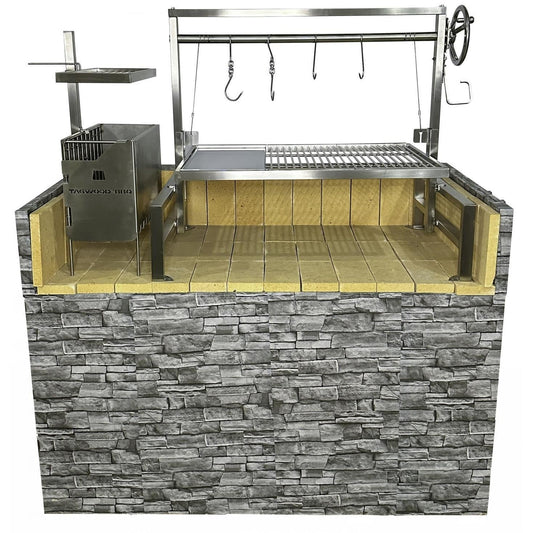 Tagwood BBQ Insert Style Argentine Santa Maria Wood Fire & Charcoal Grill - BBQ09SS - Image 1